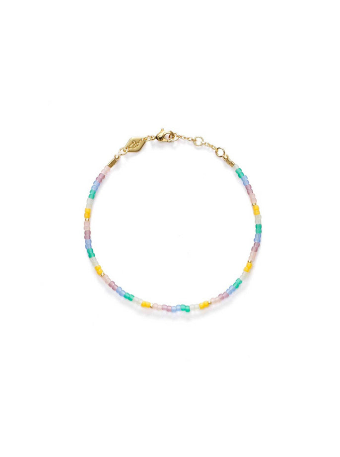 Anni Lu - Cloud Break Bracelet Frosted Rainbow - glasperler, facetterede glasperler. Messing er forgyldt med 18 karat guld + e-belægning - ES Webshop